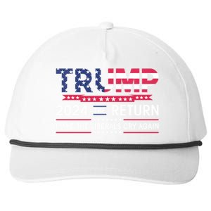 Funny Trump 2024 The Return Make Liberals Cry Again Election Gift Snapback Five-Panel Rope Hat