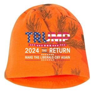 Funny Trump 2024 The Return Make Liberals Cry Again Election Gift Kati - Camo Knit Beanie