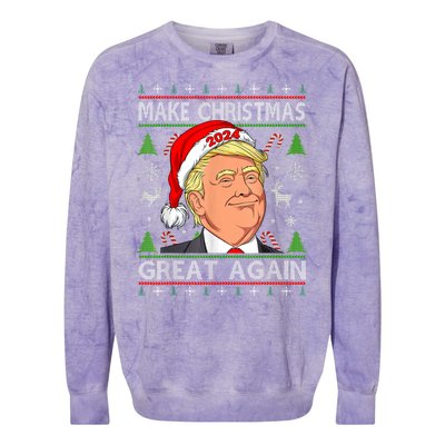 Funny Trump 2024 Make Christmas Great Again Colorblast Crewneck Sweatshirt