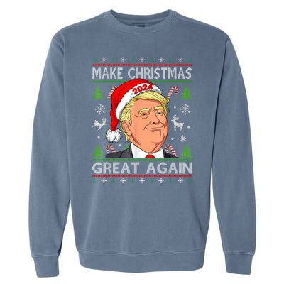 Funny Trump 2024 Make Christmas Great Again Garment-Dyed Sweatshirt