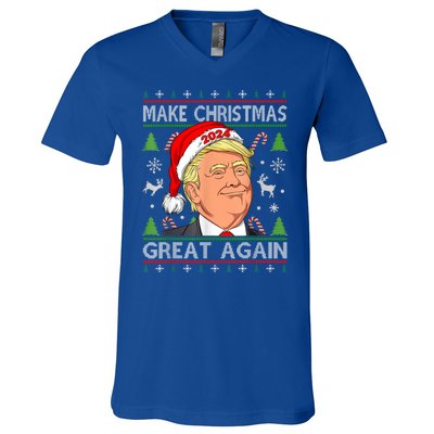 Funny Trump 2024 Make Christmas Great Again V-Neck T-Shirt