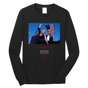 Funny Trump 2024 Shooting At Trump Rally In Pennsylvania Long Sleeve Shirt