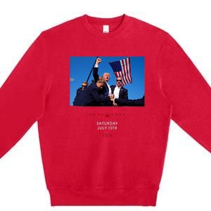 Funny Trump 2024 Shooting At Trump Rally In Pennsylvania Premium Crewneck Sweatshirt