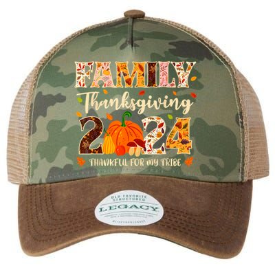 Family Thanksgiving 2024 Thankful For My Tribe Group Autumn Legacy Tie Dye Trucker Hat