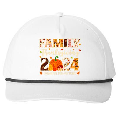 Family Thanksgiving 2024 Thankful For My Tribe Group Autumn Snapback Five-Panel Rope Hat