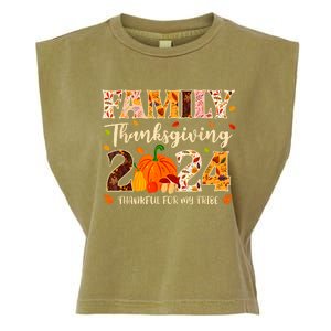 Family Thanksgiving 2024 Thankful For My Tribe Group Autumn Garment-Dyed Women's Muscle Tee