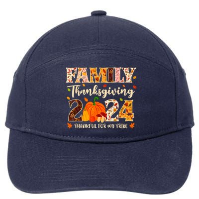 Family Thanksgiving 2024 Thankful For My Tribe Group Autumn 7-Panel Snapback Hat