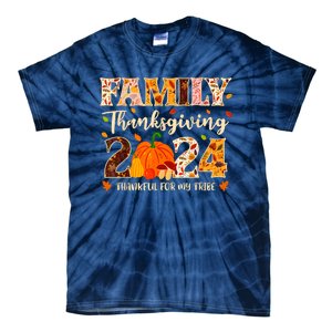 Family Thanksgiving 2024 Thankful For My Tribe Group Autumn Tie-Dye T-Shirt