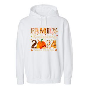 Family Thanksgiving 2024 Thankful For My Tribe Group Autumn Garment-Dyed Fleece Hoodie