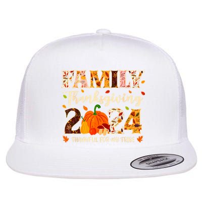 Family Thanksgiving 2024 Thankful For My Tribe Group Autumn Flat Bill Trucker Hat