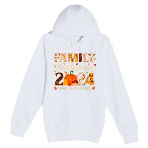 Family Thanksgiving 2024 Thankful For My Tribe Group Autumn Premium Pullover Hoodie