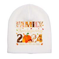 Family Thanksgiving 2024 Thankful For My Tribe Group Autumn Short Acrylic Beanie