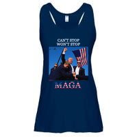 Funny Trump 2024 Cant Stop Wont Stop Maga Ladies Essential Flowy Tank