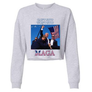 Funny Trump 2024 Cant Stop Wont Stop Maga Cropped Pullover Crew