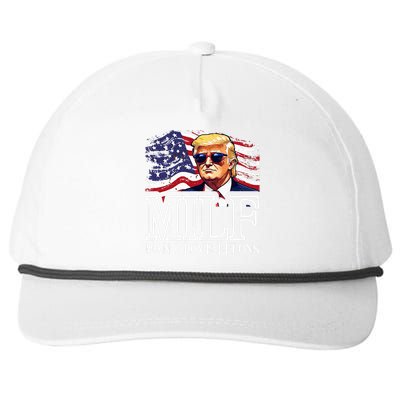 Funny Trump 2024 Political Satire Retro Us Flag Snapback Five-Panel Rope Hat