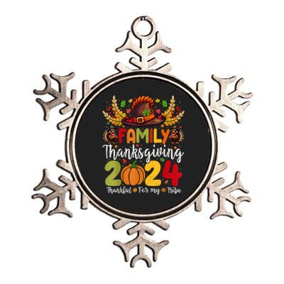 Family Thanksgiving 2024 Thankful For My Tribe Group Autumn Metallic Star Ornament