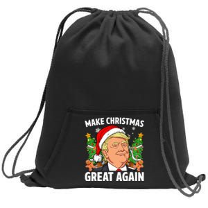 Funny Trump 2024 Make Christmas Great Again Sweatshirt Cinch Pack Bag