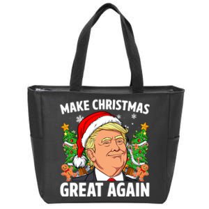 Funny Trump 2024 Make Christmas Great Again Zip Tote Bag