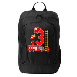 Fire Truck 3rd Birthday Boy 3 Year Old Firefighter City Backpack