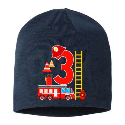 Fire Truck 3rd Birthday Boy 3 Year Old Firefighter Sustainable Beanie