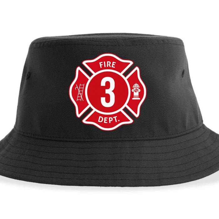 Fire Truck 3rd Birthday Boy Firefighter 3 Year Old Sustainable Bucket Hat