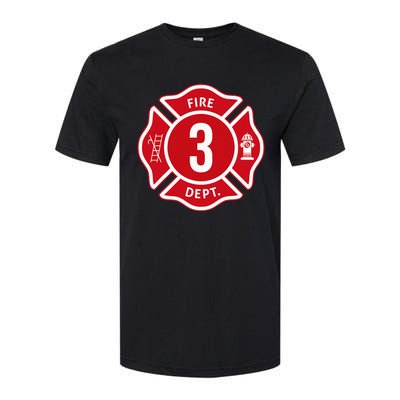 Fire Truck 3rd Birthday Boy Firefighter 3 Year Old Softstyle® CVC T-Shirt