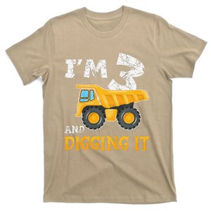 Funny Three 3yr 3th Birthday Construction 3 Years Old T-Shirt