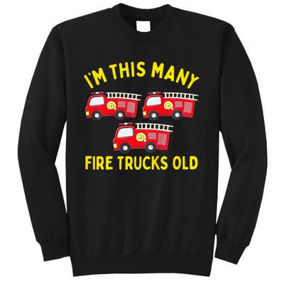 Fire Truck 3rd Birthday Firefighter 3 Three Sweatshirt