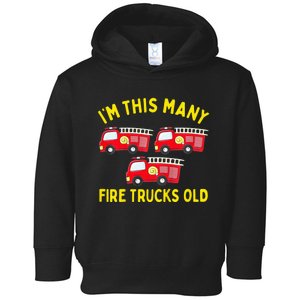 Fire Truck 3rd Birthday Firefighter 3 Three Toddler Hoodie