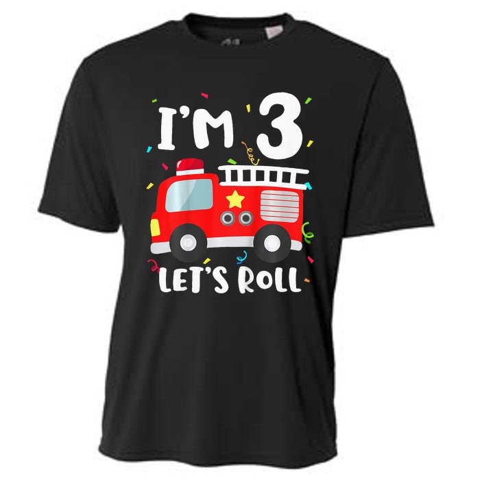 Fire Truck 3rd BirthdayFirefighter 3 Year Old Cooling Performance Crew T-Shirt