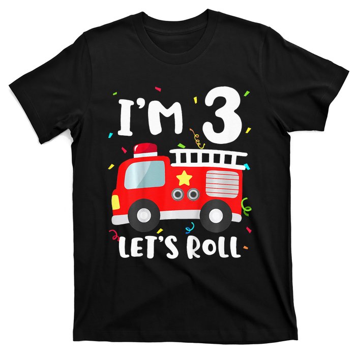 Fire Truck 3rd BirthdayFirefighter 3 Year Old T-Shirt