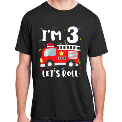 Fire Truck 3rd BirthdayFirefighter 3 Year Old Adult ChromaSoft Performance T-Shirt