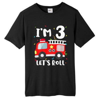 Fire Truck 3rd BirthdayFirefighter 3 Year Old Tall Fusion ChromaSoft Performance T-Shirt