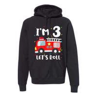 Fire Truck 3rd BirthdayFirefighter 3 Year Old Premium Hoodie