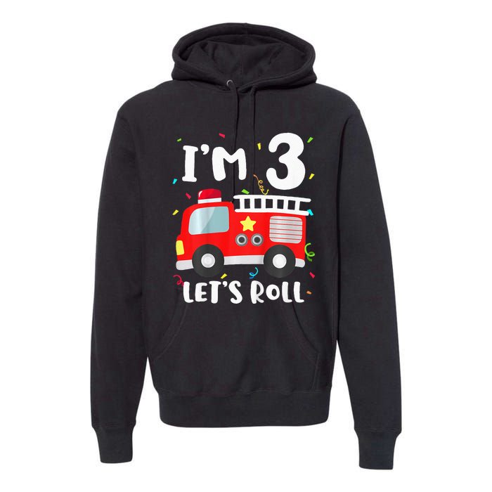 Fire Truck 3rd BirthdayFirefighter 3 Year Old Premium Hoodie