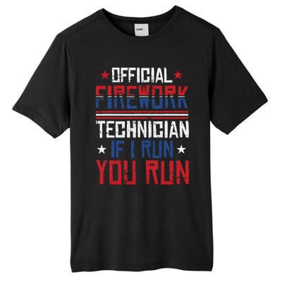 Firework Technician 4th Of July Funny USA Pyro Technician Tall Fusion ChromaSoft Performance T-Shirt