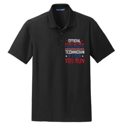 Firework Technician 4th Of July Funny USA Pyro Technician Dry Zone Grid Polo