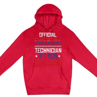 Firework Technician 4th Of July Funny USA Pyro Technician Premium Pullover Hoodie