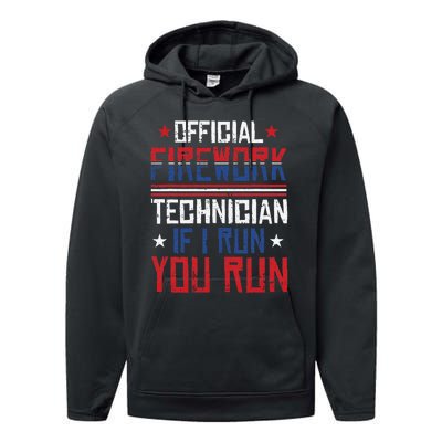 Firework Technician 4th Of July Funny USA Pyro-technician Performance Fleece Hoodie