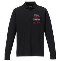 Firework Technician 4th Of July Funny USA Pyro-technician Performance Long Sleeve Polo