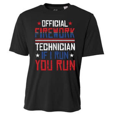 Firework Technician 4th Of July Funny USA Pyro-technician Cooling Performance Crew T-Shirt