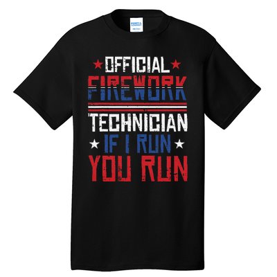 Firework Technician 4th Of July Funny USA Pyro-technician Tall T-Shirt