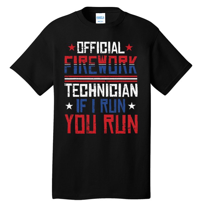 Firework Technician 4th Of July Funny USA Pyro-technician Tall T-Shirt