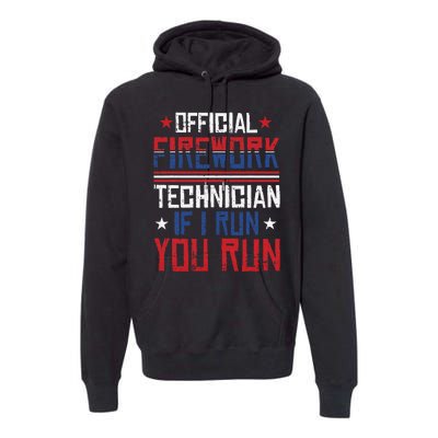 Firework Technician 4th Of July Funny USA Pyro-technician Premium Hoodie