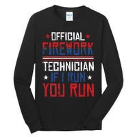 Firework Technician 4th Of July Funny USA Pyro-technician Tall Long Sleeve T-Shirt