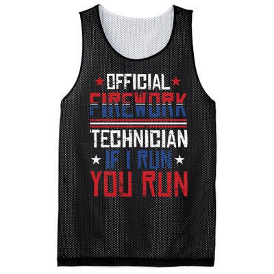 Firework Technician 4th Of July Funny USA Pyro-technician Mesh Reversible Basketball Jersey Tank