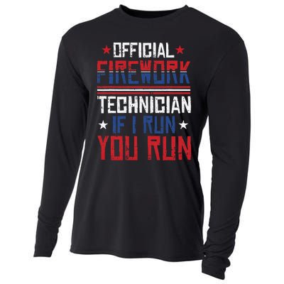 Firework Technician 4th Of July Funny USA Pyro-technician Cooling Performance Long Sleeve Crew