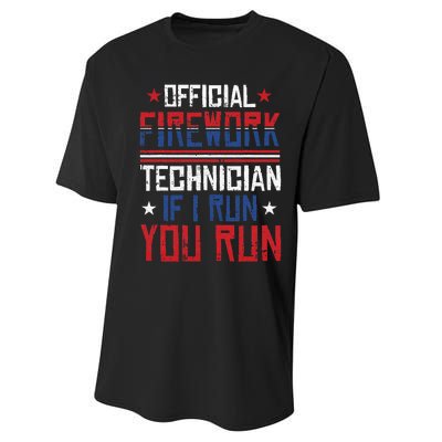 Firework Technician 4th Of July Funny USA Pyro-technician Performance Sprint T-Shirt