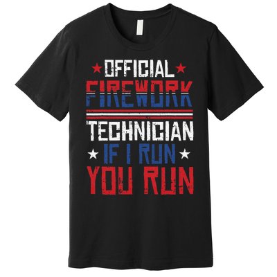 Firework Technician 4th Of July Funny USA Pyro-technician Premium T-Shirt