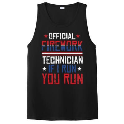 Firework Technician 4th Of July Funny USA Pyro-technician PosiCharge Competitor Tank